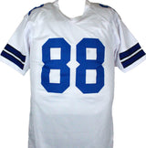 Drew Pearson Autographed White Pro Style STAT Jersey w/HOF-Beckett W Holo*Silver