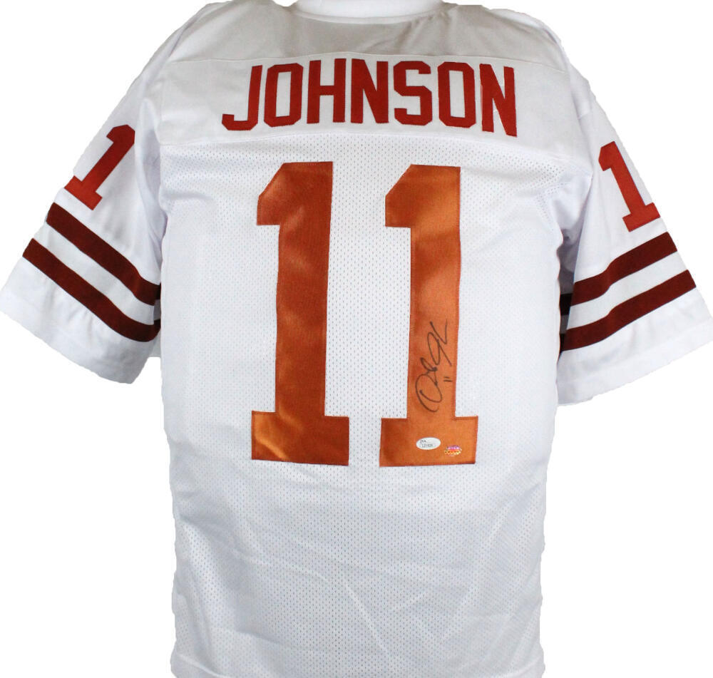 Derrick Johnson Autographed White College Style Jersey-JSA *Black