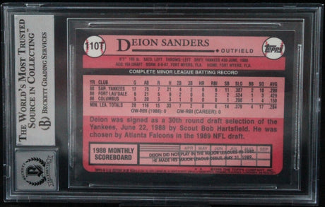 2001 Topps Chrome Traded #T133 Deion Sanders Auto Yankees BGS Autograph 10
