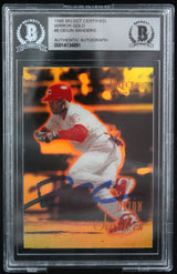 1995 Select Certified Mirror Gold #8 Deion Sanders Cincinnati Reds Beckett Auth