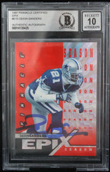 1997 Pinnacle Certified Epix #E15 Deion Sanders Dallas Cowboys BGS Autograph 10