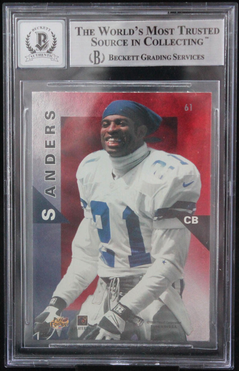 1998 Playoff Momentum Hobby Red #61 Deion Sanders Cowboys BGS Autograph 10