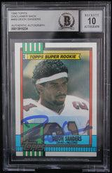 1990 Topps Disclaimer Back #469 Deion Sanders Atlanta Falcons BGS Autograph 10