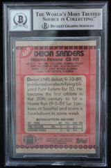 1990 Topps Disclaimer Back #469 Deion Sanders Atlanta Falcons BGS Autograph 10