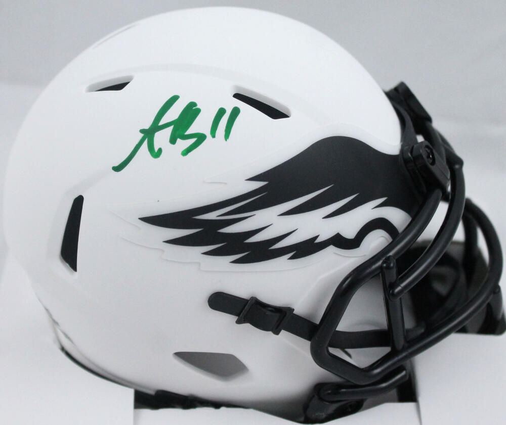 A.J. Brown Autographed Philadelphia Eagles Lunar Speed Mini Helmet-Beckett W Holo