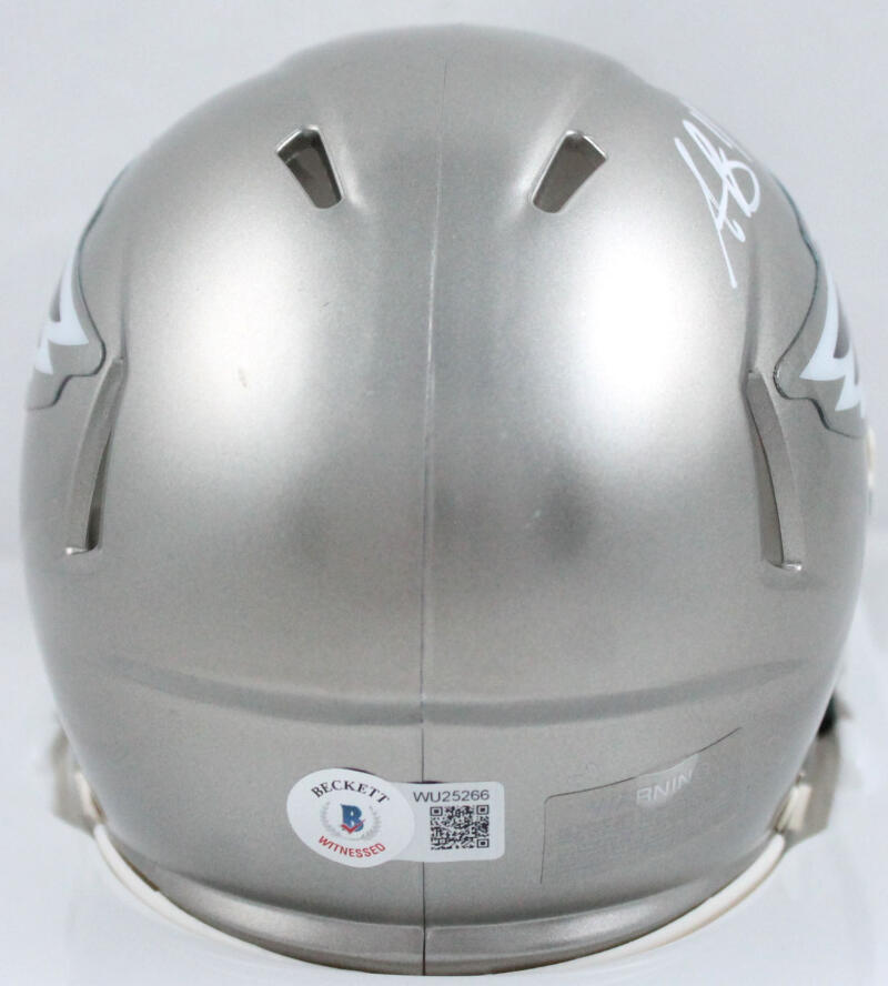 A.J. Brown Autographed Philadelphia Eagles Flash Speed Mini Helmet-Beckett W Holo