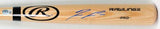 Ronald Acuna Autographed Pro Baseball blonde Bat - Beckett W *Blue