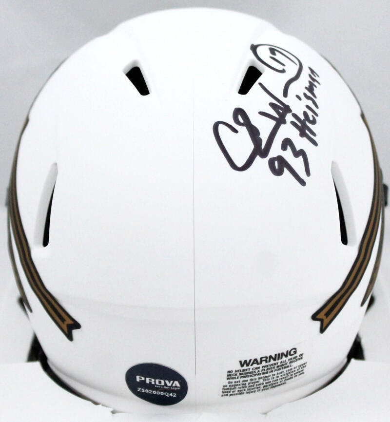 Charlie Ward Signed FSU Seminoles Lunar Speed Mini Helmet w/93 Heisman-Prova