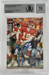 1994 Collector's Choice #47 Joe Montana Auto Kansas City Chiefs BGS Autograph 10