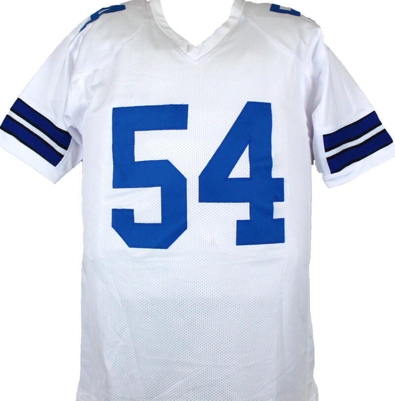 Randy White Autographed White Pro Style STAT Jersey w/HOF-Prova *Silver