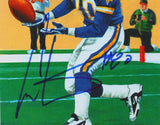 Cris Carter Autographed Minnesota Vikings Goal Line Art Card-Beckett W Hologram