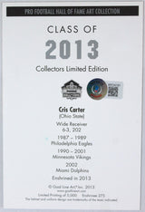 Cris Carter Autographed Minnesota Vikings Goal Line Art Card-Beckett W Hologram