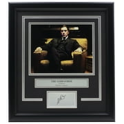 Sports Integrity’s Al Pacino Framed 8x10 The Godfather Chair Photo features a laser engraved signature plaque and comes in a black frame with silver accents, creating a stylish collectible for fans.