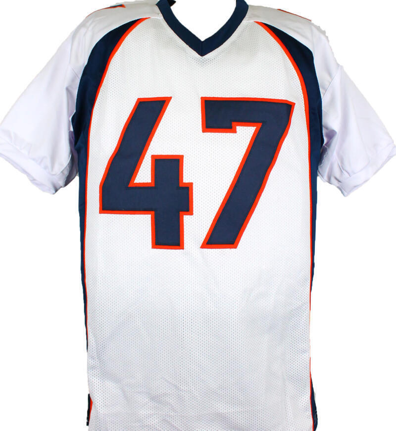 John Lynch Autographed White Pro Style Jersey- Beckett W Hologram *Silver