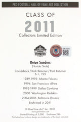 Deion Sanders Signed Atlanta Falcons Goal Line Art Card w/HOF - Beckett W Holo