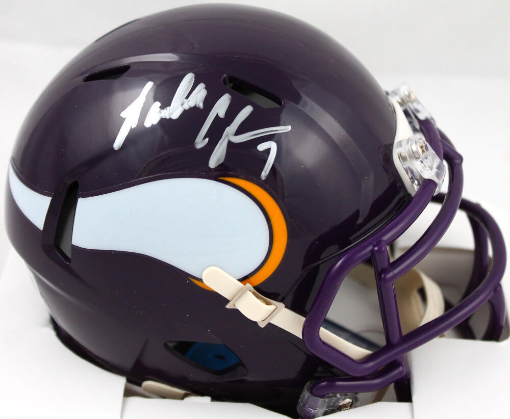 Randall Cunningham Autographed Vikings 83-01 Speed Mini Helmet- Beckett W Holo