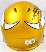 Adrian Peterson Signed Vikings Flash Speed Mini Helmet w/NFL MVP-Beckett W Holo