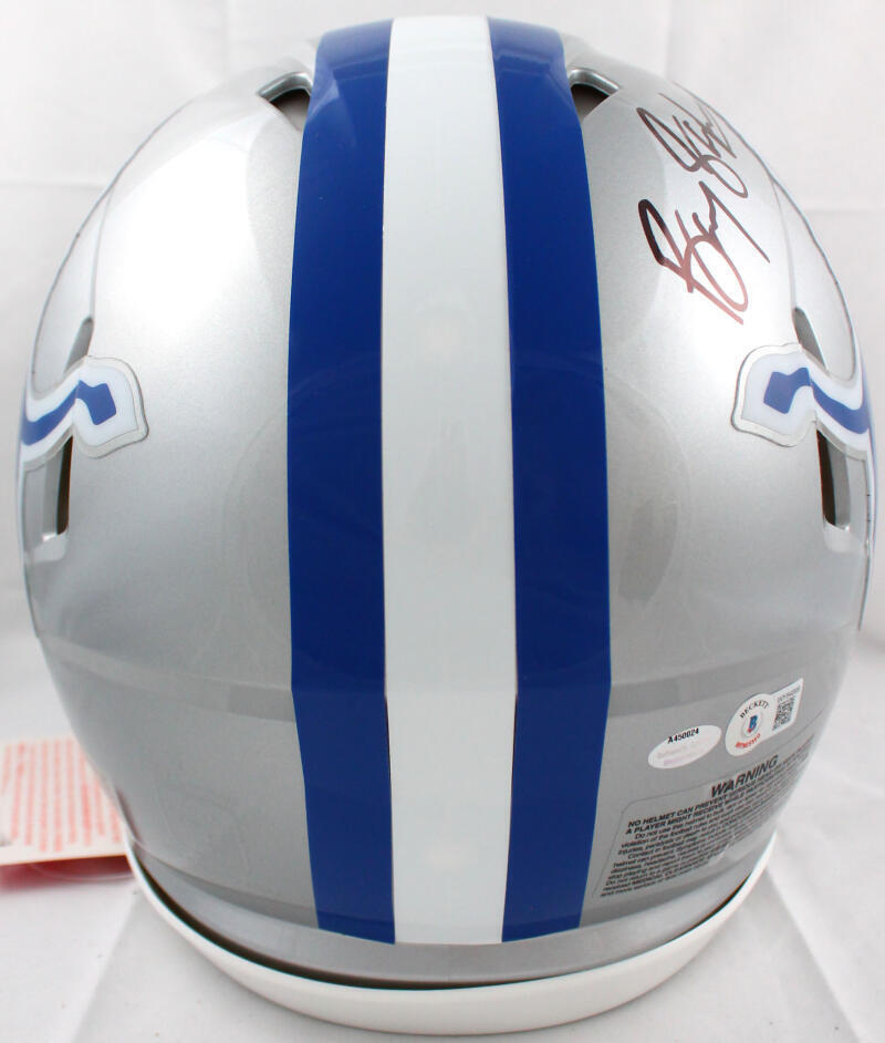 Barry Sanders Signed Lions 83-02 TB F/S Speed Authentic Helmet-Beckett W Holo