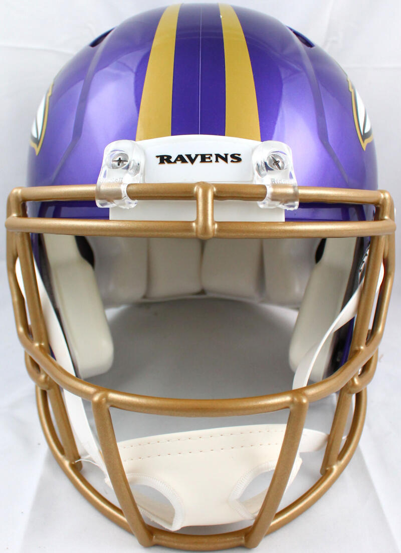 Ray Lewis Ed Reed Signed Ravens F/S Flash Speed Authentic Helmet-Beckett W Holo