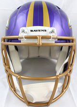 Ray Lewis Ed Reed Signed Ravens F/S Flash Speed Authentic Helmet-Beckett W Holo