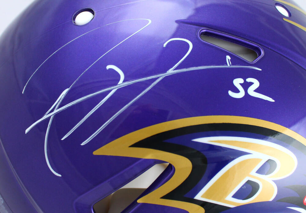 Ray Lewis Ed Reed Signed Ravens F/S Flash Speed Authentic Helmet-Beckett W Holo
