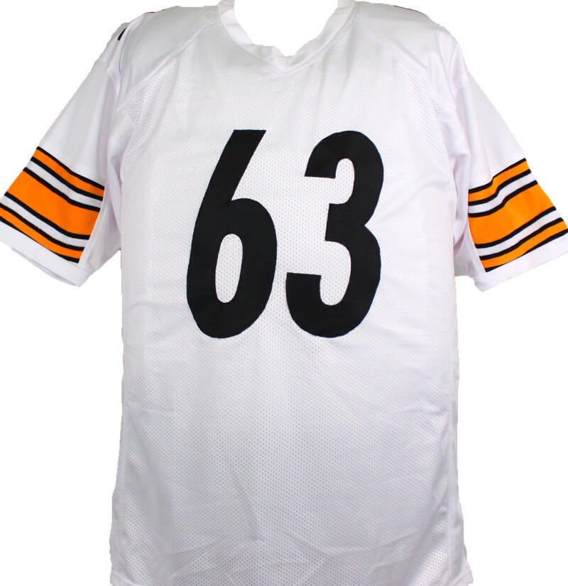 Dermontti Dawson Autographed White Pro Style Jersey w/ HOF- Prova *Silver