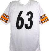 Dermontti Dawson Autographed White Pro Style Jersey w/ HOF- Prova *Silver