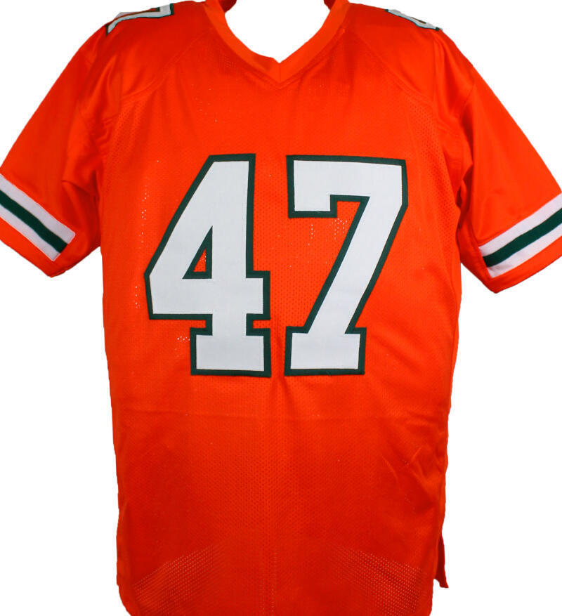 Michael Irvin Autographed Orange College Style Jersey- Beckett W Hologram *Black