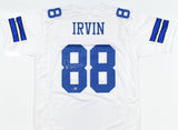 Michael Irvin Autographed White Pro Style Jersey *L8-Beckett W Hologram *Silver