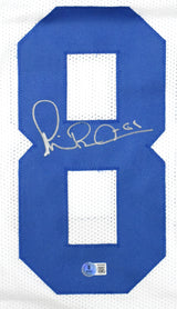 Michael Irvin Autographed White Pro Style Jersey *L8-Beckett W Hologram *Silver