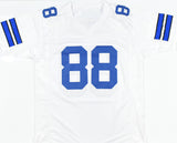 Michael Irvin Autographed White Pro Style Jersey *L8-Beckett W Hologram *Silver