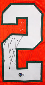 Ray Lewis Autographed Orange College Style Jersey-Beckett W Hologram *Black