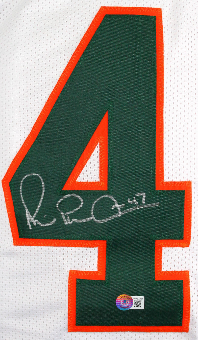 Michael Irvin Autographed White College Style Jersey- Beckett W Hologram *Silver