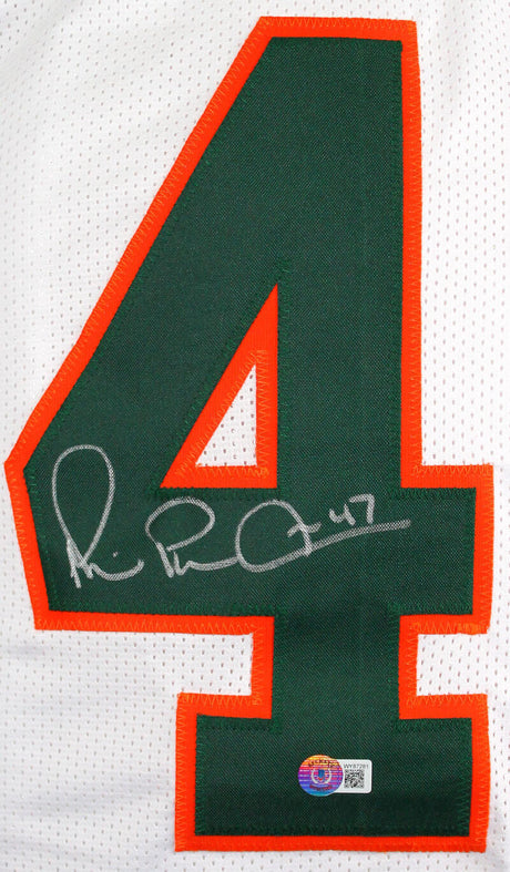 Michael Irvin Autographed White College Style Jersey- Beckett W Hologram *Silver
