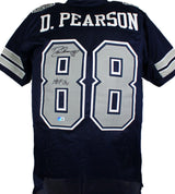 Drew Pearson Autographed Blue Pro Style Jersey w/ HOF *TM- Beckett W Hologram
