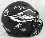 Eagles QB's Autographed Eagles F/S Eclipse Speed Authentic Helmet - Beckett W