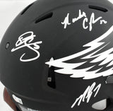 Eagles QB's Autographed Eagles F/S Eclipse Speed Authentic Helmet - Beckett W