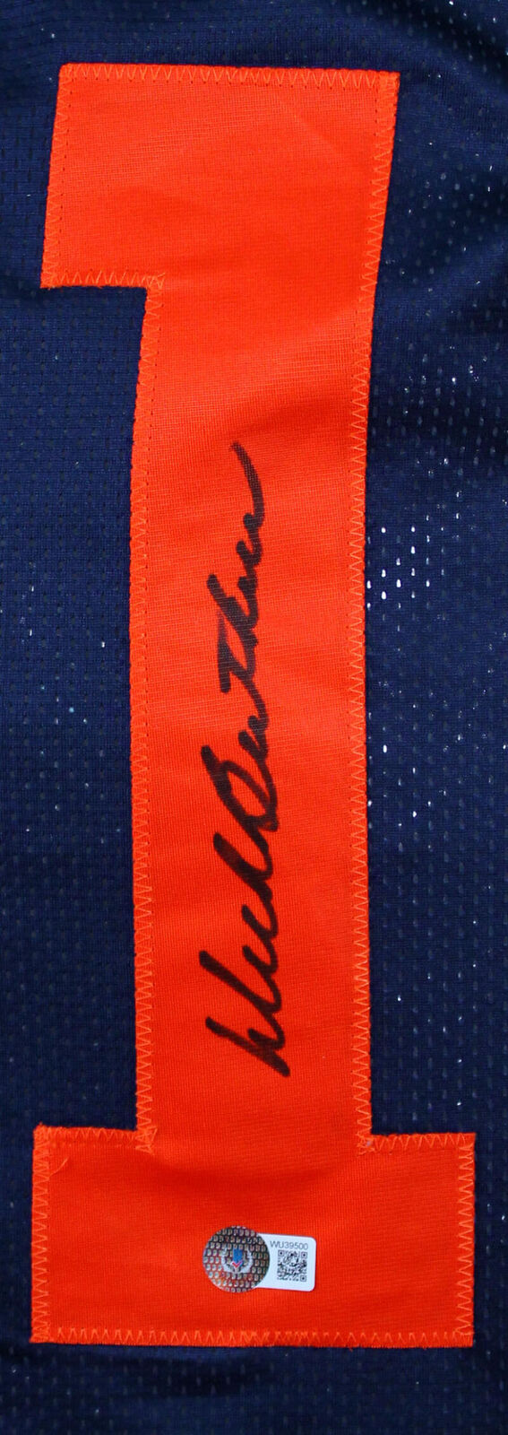 Dick Butkus Autographed Blue Pro Style Jersey w/Orange #- Beckett W Hologram