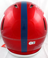 Michael Strahan Signed Giants F/S Flash Speed Authentic Helmet w/HOF-BAW Holo