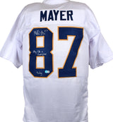 Michael Mayer Signed White College Style Jersey w/Play Like a Champ- BAW Holo
