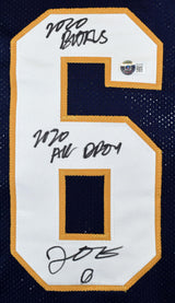 Jeremiah Owusu-Koramoah Signed Blue College Style Jersey w/2 Insc.-BeckettW Holo