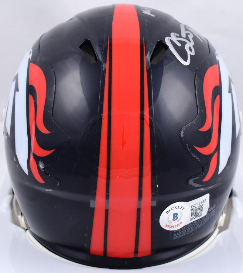 Courtland Sutton Signed Broncos Speed Mini Helmet w/Mile High- Beckett W Holo