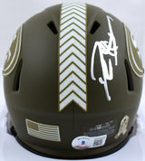 Deion Sanders Signed 49ers Salute to Service Speed Mini Helmet-Beckett W Holo
