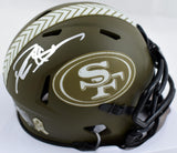 Deion Sanders Signed 49ers Salute to Service Speed Mini Helmet-Beckett W Holo