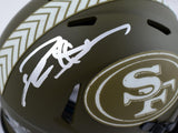 Deion Sanders Signed 49ers Salute to Service Speed Mini Helmet-Beckett W Holo