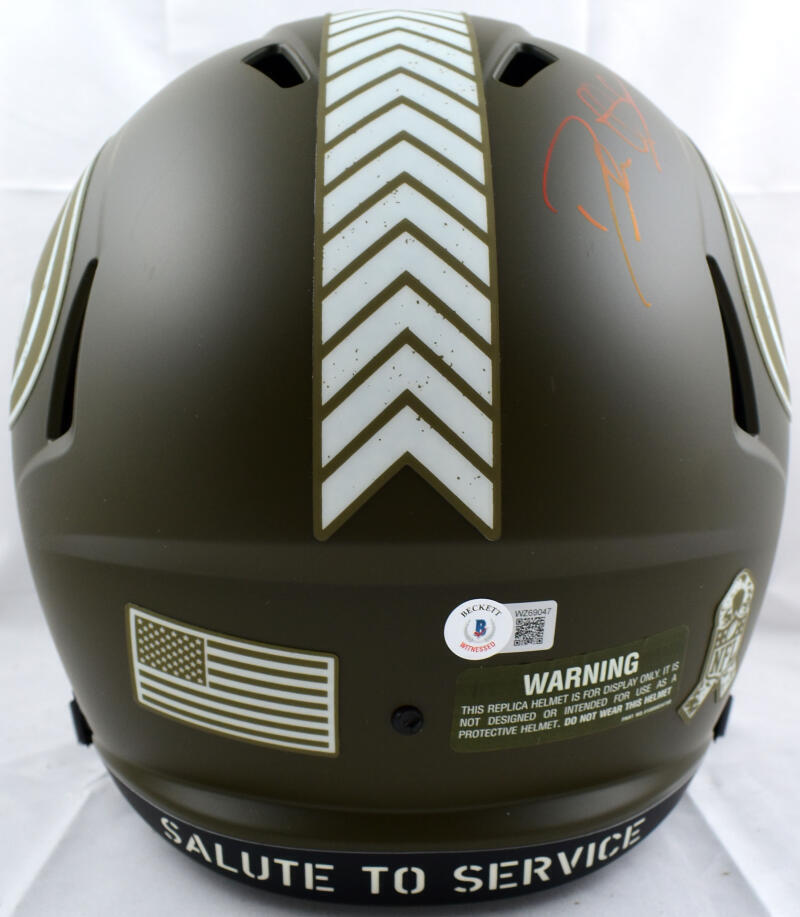 Deion Sanders Signed 49ers F/S Salute to Service Speed Helmet-BeckettW Holo *Red