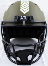 Deion Sanders Signed Falcons F/S Salute to Service Speed Helmet- Beckett W Holo