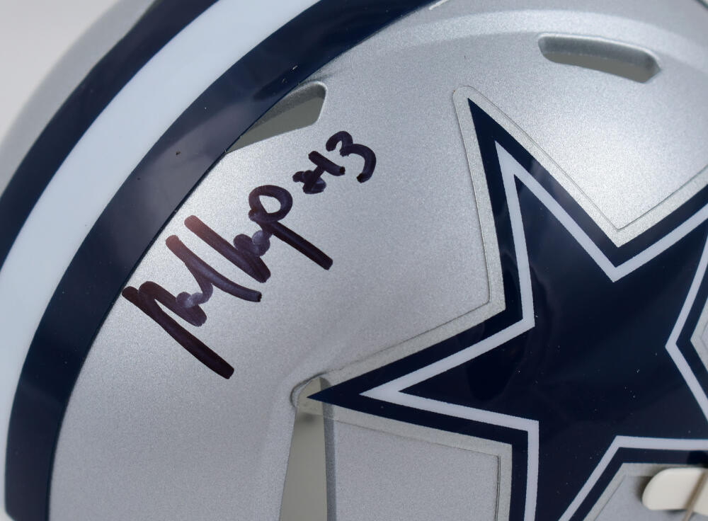 Michael Gallup Autographed Dallas Cowboys Speed Mini Helmet- JSA W *Black
