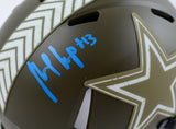 Michael Gallup Signed Cowboys Salute to Service Speed Mini Helmet- JSA W *Blue
