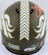 Terrell Davis Signed Broncos Salute to Service Speed Mini Helmet w/HOF- BAW Holo